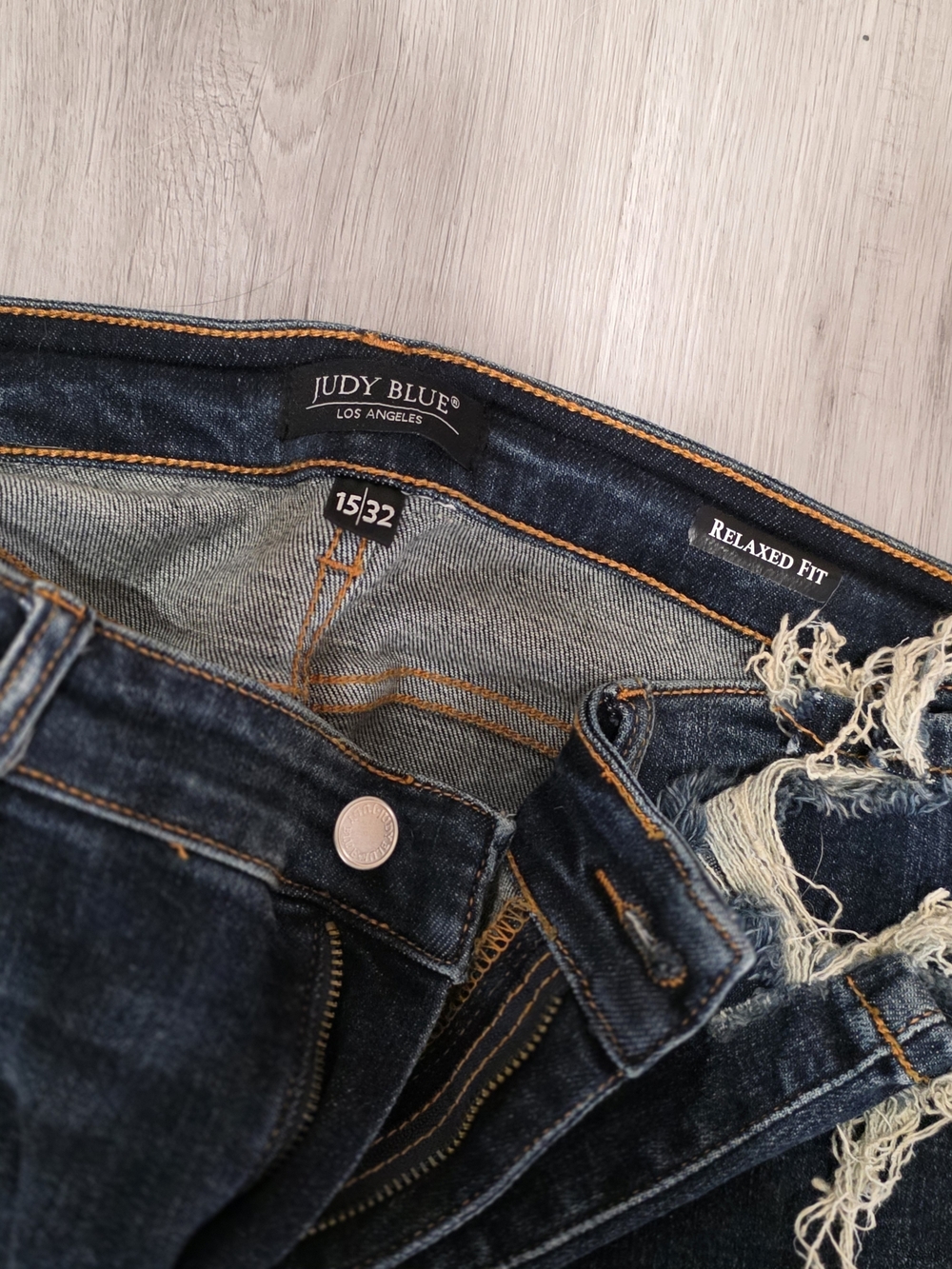 Judy Blue Dark Indigo Relaxed Fit Distressed Boyfriend Jeans